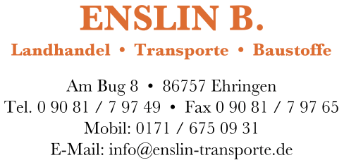 Enslin Transporte - Ihr Ansprechpartner: Harald Enslin